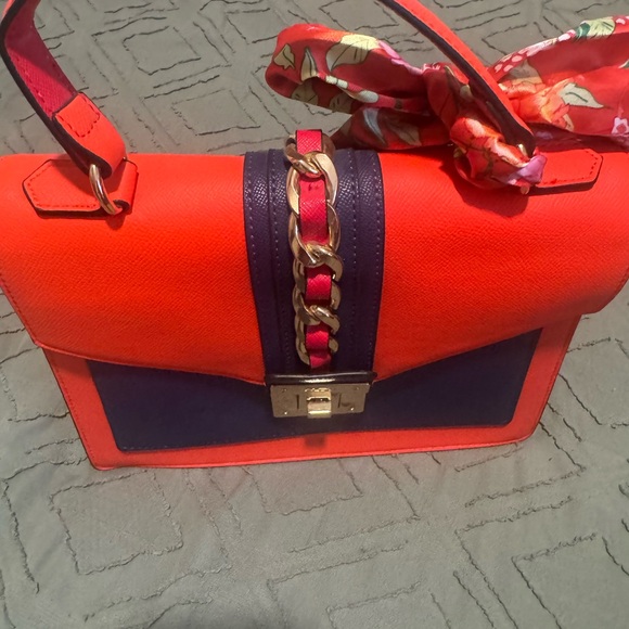 Aldo Bold Orange and Navy Satchel - Picture 6 of 6